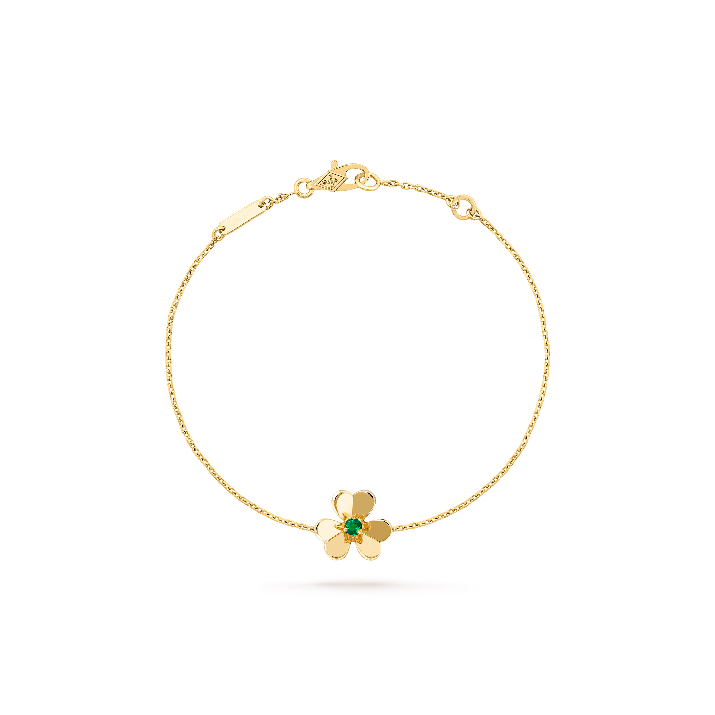 VAN CLEEF ARPELS FRIVOLE BRACELET, MINI MODEL - YELLOW GOLD, EMERALD  VCARP7SC00